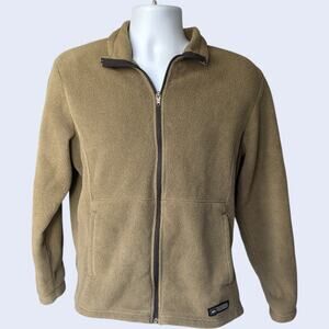 REI Medium Outdoorsy Fleece Jacket Olive Tan Full Zip 90s Gorpcore